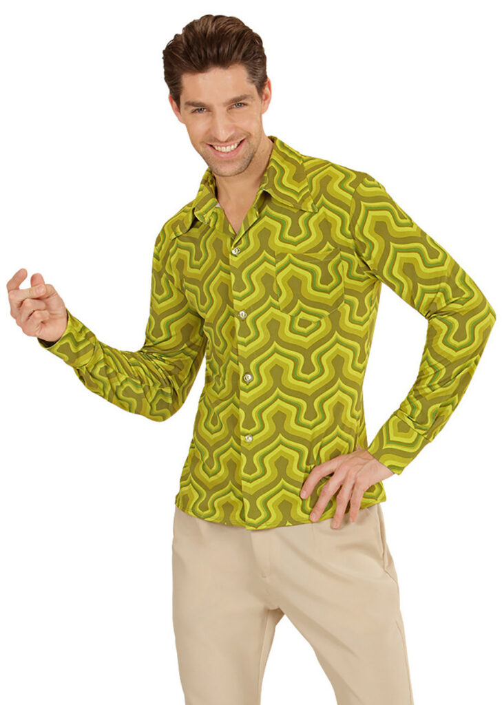 Chemise Rétro Des Années 70 Avec Et Sans Motif Disco Pour Homme Costume De Bataille Soixante-dix, Taille : S/M, Couleur : Bulles