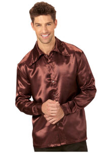 chemise disco, déguisement disco, chemise disco marron