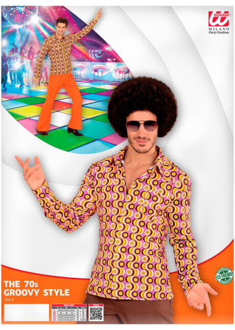 chemise disco, déguisement disco, chemise années 70, Chemise Disco, Groovy 70, Discs