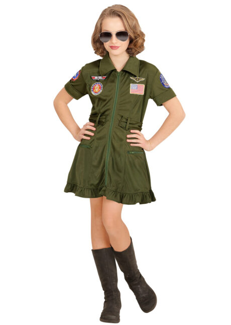 déguisement pilote de chasse fille, déguisement top gun fille, déguisement pilote enfant, déguisement pilote fille, costume top gun enfant, Déguisement de Pilote de Chasse, Top Gun Fille