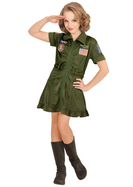 déguisement pilote de chasse fille, déguisement top gun fille, déguisement pilote enfant, déguisement pilote fille, costume top gun enfant, Déguisement de Pilote de Chasse, Top Gun Fille