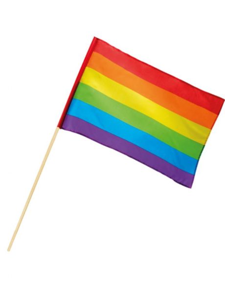 drapeau gay pride, drapeau gaypride, drapeau marche des fiertés, drapeau LGBT, drapeau arc en ciel, drapeau multicolore, Drapeau Arc en Ciel, sur Baton
