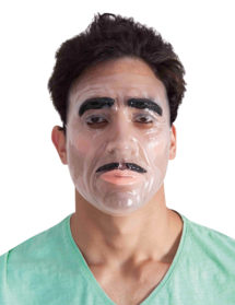 masque transparent, masque halloween, masque visage homme, masque visage adulte