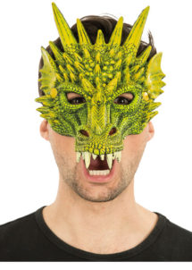 masque de dragon, masque dragons halloween, masque halloween, masques de dragons, masque de monstre, Masque de Dragon Vert, Demi Visage