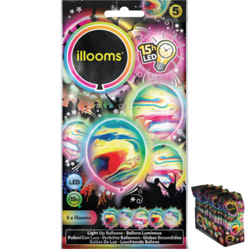 ballons à led, ballons lumineux, ballons fluos, ballons de baudruche, ballons hélium, ballons anniversaires, ballons lumineux Ballon à LED, Marbrés, x 5