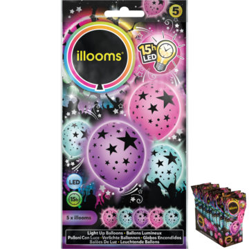 ballons à led, ballons lumineux, ballons fluos, ballons de baudruche, ballons hélium, ballons anniversaires, ballons lumineux Ballon à LED, Etoiles, x 5