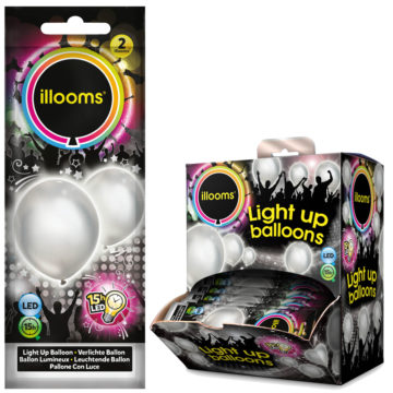 ballons à led, ballons lumineux, ballons fluos, ballons de baudruche, ballons hélium, ballons anniversaires, ballons lumineux Ballon à LED, Argent, X 2