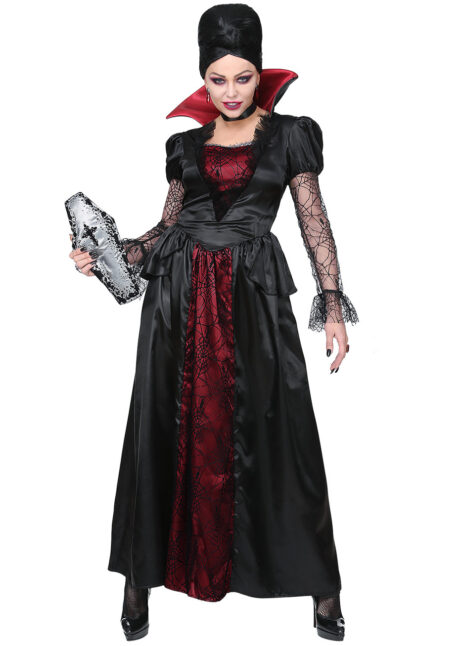 déguisement de vampire femme, costume vampire halloween femme, Déguisement de Vampire, avec Dentelle Toile d’Araignée