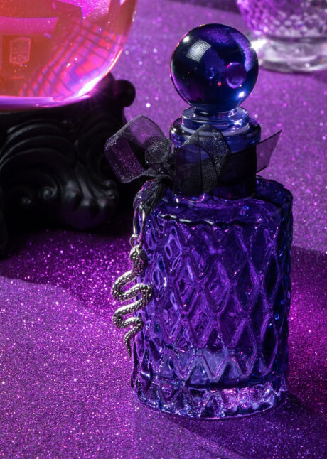 flacon serpent halloween, fiole halloween sorcière, bouteille halloween, Bouteille Flacon Elixir de Serpent, en Verre