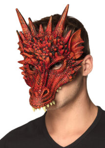 masque de dragon, masque dragons halloween, masque halloween, masques de dragons, masque de monstre, Masque de Dragon Rouge, Demi Visage