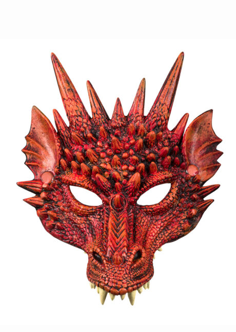 masque de dragon, masque dragons halloween, masque halloween, masques de dragons, masque de monstre, Masque de Dragon Rouge, Demi Visage