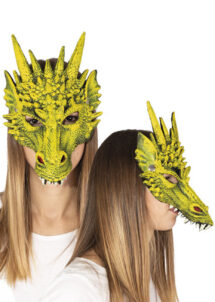 masque de dragon, masque dragons halloween, masque halloween, masques de dragons, Masque de Dragon Vert, Demi Visage