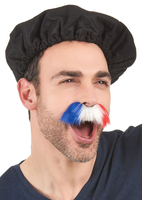 moustache équipe de france, accessoires de supporter,France, accessoires équipe de france, accessoire 14 juillet, tricolore, moustache drapeau france, moustache tricolore, bleu blanc rouge, Moustache de Supporter 2, France