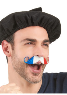 moustache équipe de france, accessoires de supporter,France, accessoires équipe de france, accessoire 14 juillet, tricolore, moustache drapeau france, moustache tricolore, bleu blanc rouge, Moustache de Supporter, France