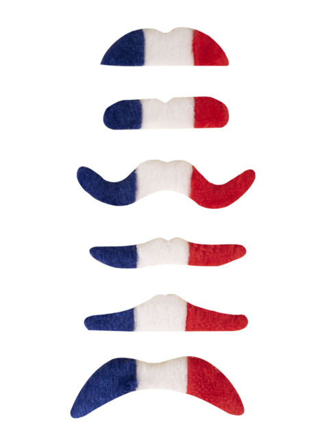 moustache équipe de france, accessoires de supporter,France, accessoires équipe de france, accessoire 14 juillet, tricolore, moustache drapeau france, moustache tricolore, bleu blanc rouge, Moustaches de Supporter France