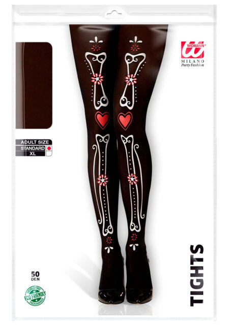 collants squelette mexicain, collants squelette jour des morts, accessoire déguisement day of death, déguisement mort mexicaine, Collant Squelette Mexicain, Jour des Morts