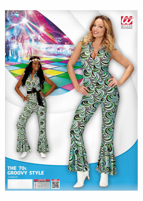 déguisement disco, combinaison disco, déguisement années 70, combinaison pattes d'éléphant, combinaison années 70 déguisement, costume disco femme, combinaison pattes d'eph femme, combinaison disco, Déguisement Disco, Combinaison Groovy Waves