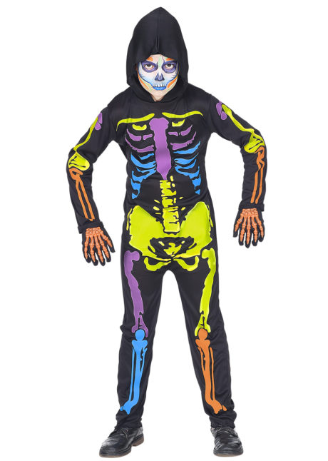déguisement squelette garçon, déguisement squelette halloween, Déguisement de Squelette Néon, Garçon