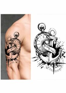 faux tatouage ancre marine, tatouage éphémère ancre marine