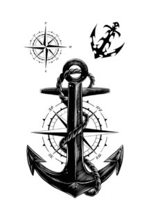 faux tatouages, tatouages ancre marine, tatouage marins, tatouages temporaires, tatous, Faux Tatouages, Ancres et Rose des Vents