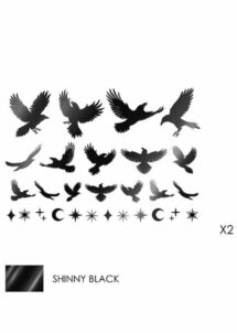 faux tatouages oiseaux, tatouage ephemere oiseaux, faux tatouages visage, tatouage femme, Faux Tatouages Oiseaux – Envolée de Corbeaux Noirs