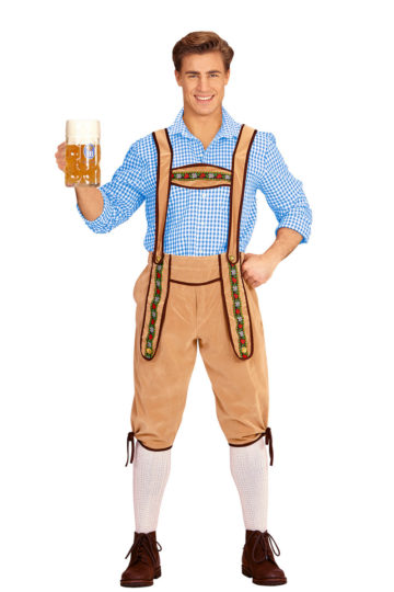 déguisement bavarois homme, costume bavarois homme, déguisement tyrolien homme, costume tyrolien homme, salopette bavaroise déguisement, déguisement homme, déguisement fête de la bière, déguisement oktoberferst Déguisement Bavarois, Salopette Crème