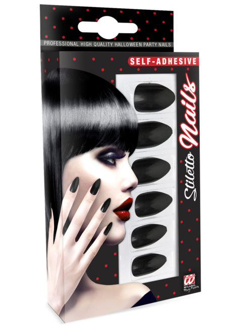 faux ongles noirs, faux ongles déguisements, faux ongles sorcière, faux ongles griffes, faux ongles halloween, faux ongles de chat, Faux Ongles Noirs, Adhésifs