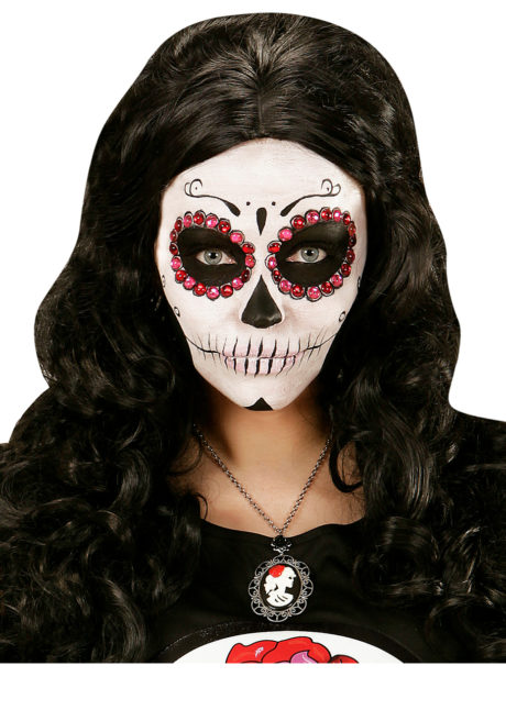 collier jour des morts, collier dia de los muertos halloween, bijoux halloween, accessoire déguisement halloween, collier halloween jour des morts, Collier Jour des Morts, Médaillon Mexicain