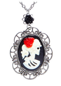 collier jour des morts, collier dia de los muertos halloween, bijoux halloween, accessoire déguisement halloween, collier halloween jour des morts, Collier Jour des Morts, Médaillon Mexicain