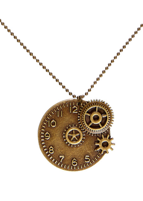 collier steampunk, accessoire steampunk, accessoire halloween, bijoux steampunk, Collier Steampunk, Médaille Rouages sur Chaine