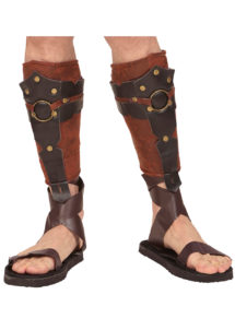 accessoire romain, accessoire gladiateur déguisement, couvre tibias gladiateur romains, accessoires déguisement gladiateur, sandales romaines