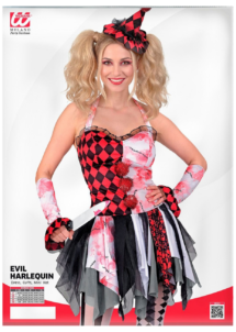 déguisement arlequine femme, déguisement arlequin femme, déguisement arlequine Halloween femme, Déguisement Arlequin Halloween, Clown Sinistre Taché de Sang