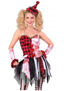déguisement arlequine femme, déguisement arlequin femme, déguisement arlequine Halloween femme, Déguisement Arlequin Halloween, Clown Sinistre Taché de Sang