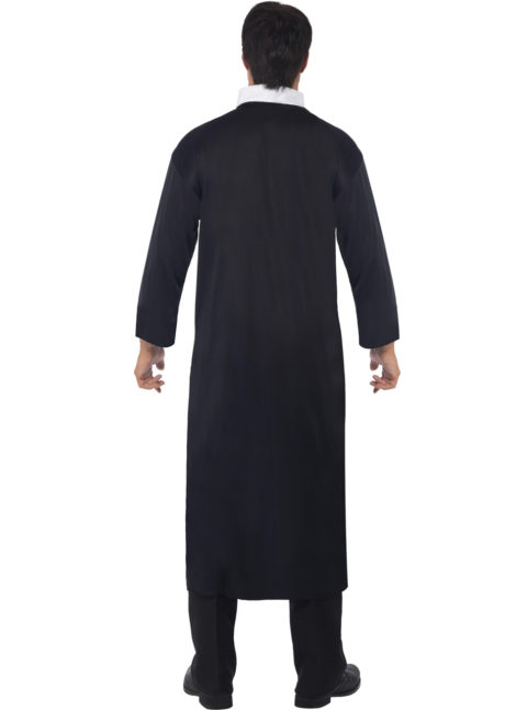 Costume de prêtre noir avec col blanc, Déguisement de Curé de Campagne