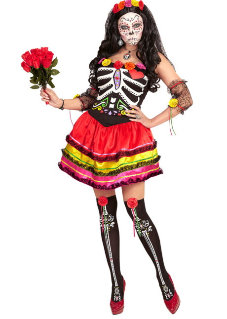 déguisement jour des morts, costume jour des morts halloween, déguisement femme halloween, Déguisement Jour des Morts Multicolore