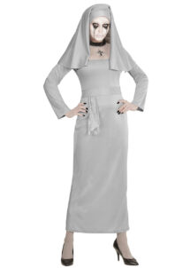 déguisement nonne grise, costume de nonne halloween, Déguisement de Bonne Soeur, Nonne Fantôme Grise