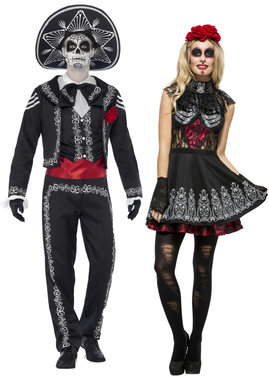 Déguisements Duo, Jour des Morts Mexicains Aux Feux de la Fête Paris
