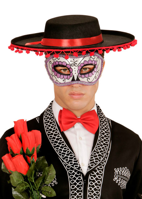 masque squelette mexicain, masque de déguisement, masque mexicain halloween, masque déguisement halloween, accessoire déguisement halloween masque, masque dia de los muertos, masque dia de la muerte, masque halloween, masque halloween day of death, jour des morts mexicain, masque jour de morts adulte, masque halloween femme, Loup Jour des Morts, Paillettes Violettes