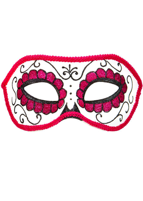 masque squelette mexicain, masque de déguisement, masque mexicain halloween, masque déguisement halloween, accessoire déguisement halloween masque, masque dia de los muertos, masque dia de la muerte, masque halloween, masque halloween day of death, jour des morts mexicain, masque jour de morts adulte, masque halloween femme, Loup Jour des Morts, Paillettes Roses