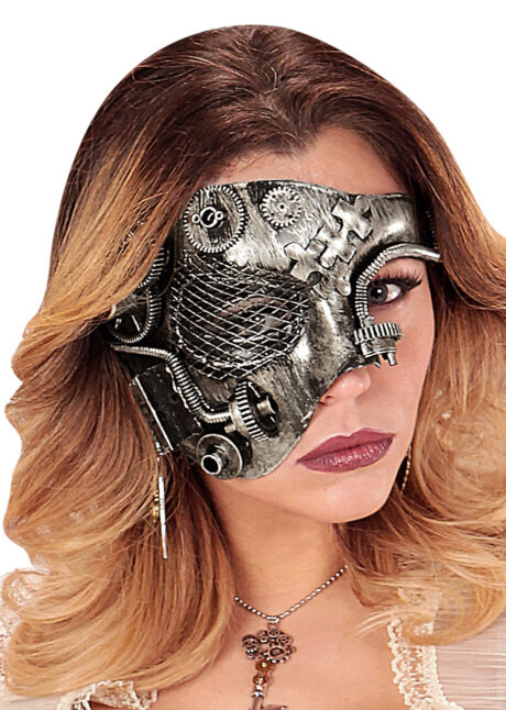 masque steampunk, accessoire steampunk, steampunk halloween, masque steampunk, loup steampunk, Masque Steampunk, Acier Silver Rouages