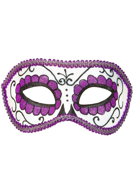 masque squelette mexicain, masque de déguisement, masque mexicain halloween, masque déguisement halloween, accessoire déguisement halloween masque, masque dia de los muertos, masque dia de la muerte, masque halloween, masque halloween day of death, jour des morts mexicain, masque jour de morts adulte, masque halloween femme, Loup Jour des Morts, Paillettes Violettes