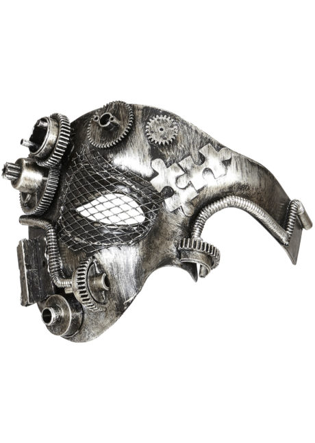 masque steampunk, accessoire steampunk, steampunk halloween, masque steampunk, loup steampunk, Masque Steampunk, Acier Silver Rouages