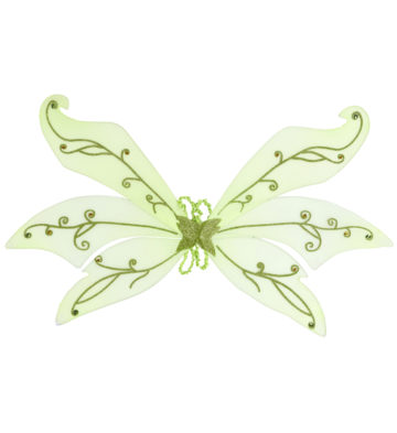 ailes de fée verte, ailes vertes de fée, ailes de fée clochette, ailes de déguisement, accessoires déguisements de fée Ailes de Fée Vertes, 3 rangées et Paillettes