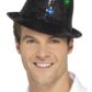 chapeau noir, chapeaux paillettes, chapeaux borsalino paillettes, chapeaux borsalino paris, chapeaux années 30 paris, chapeaux de fête, accessoires chapeaux, chapeaux lumineux, chapeaux clignotants, chapeaux led, chapeaux de fête Chapeau Borsalino Lumineux, Paillettes Noires