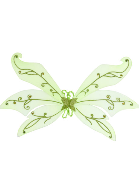 ailes de fée verte, ailes vertes de fée, ailes de fée clochette, ailes de déguisement, accessoires déguisements de fée, Ailes de Fée Vertes, 3 rangées et Paillettes