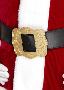 ceinture de père noël, accessoire costume père noël, accessoire déguisement père noël, grosse ceinture père noël, Ceinture de Père Noël, Luxe, Boucle XL Dorée