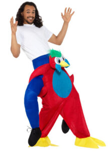 déguisement à dos de perroquet, déguisement humour perroquet, déguisement humoristique