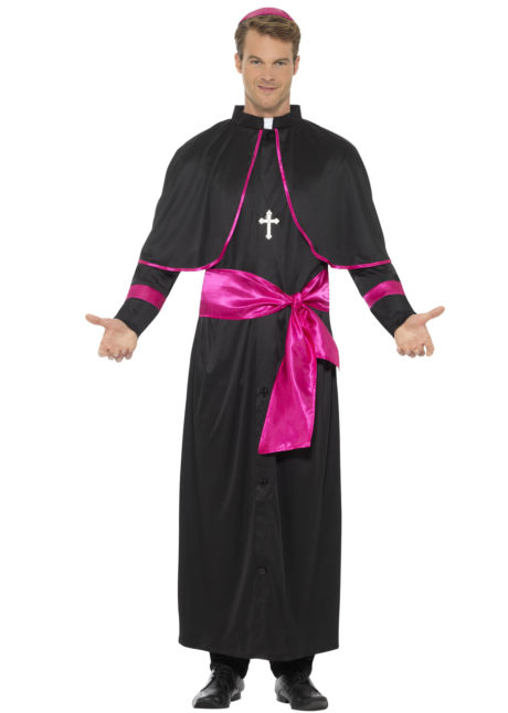 déguisement de cardinal pour homme, costume cardinal adulte, déguisement religion adulte, déguisement de cardinal, costume cardinal adulte, Déguisement de Cardinal, Noir et Rose Fuchsia