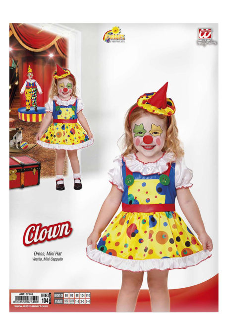 déguisement de clown pour enfant, déguisement de clown fille, costume de clown fille, costume de clown petite fille, Déguisement de Clown Baby, Fille