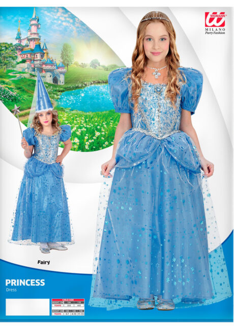 costume de princesse, déguisement princesse fille, déguisement fée, Déguisement de Princesse Bleue Etoiles, Fille